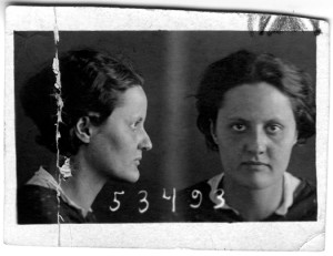 Image 7: Mugshot of Eva Zeisel upon her incarceration at NKVD prison in Russia, 1936.